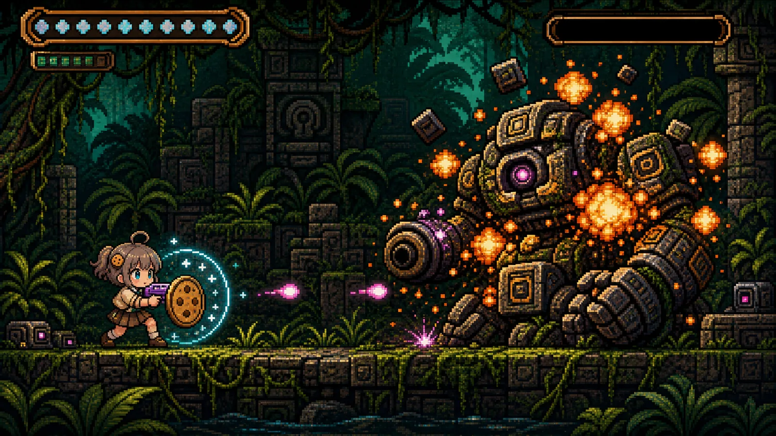 复古像素街机 · 爆裂像素雨