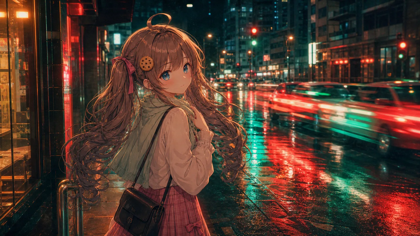 霓虹旧梦照长街 · 红绿车灯经过