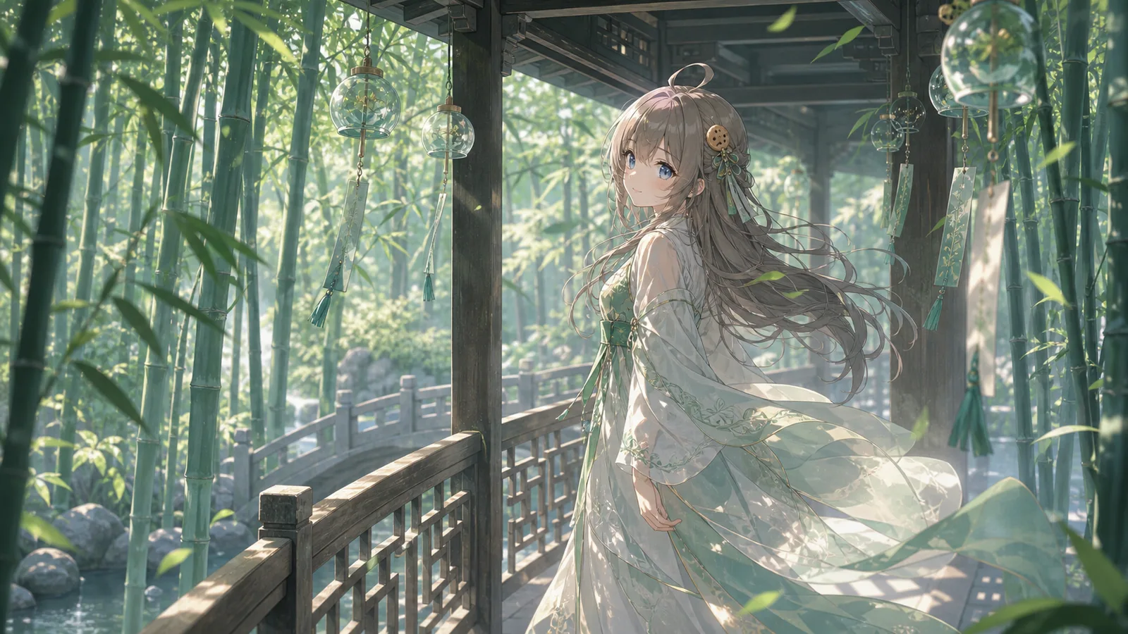 夏至蝉鸣 · 竹廊风铃