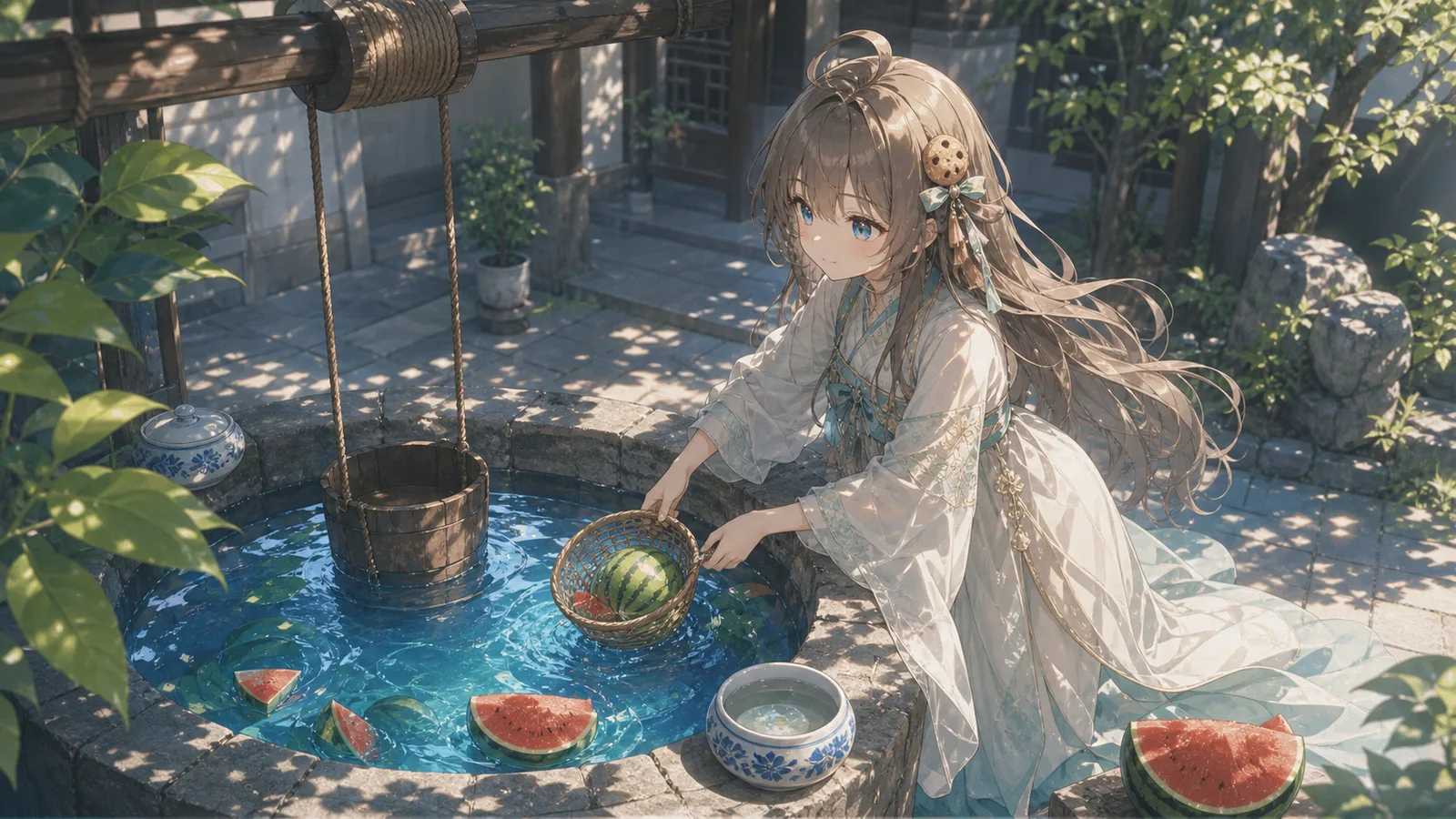 夏至蝉鸣 · 井台微蓝