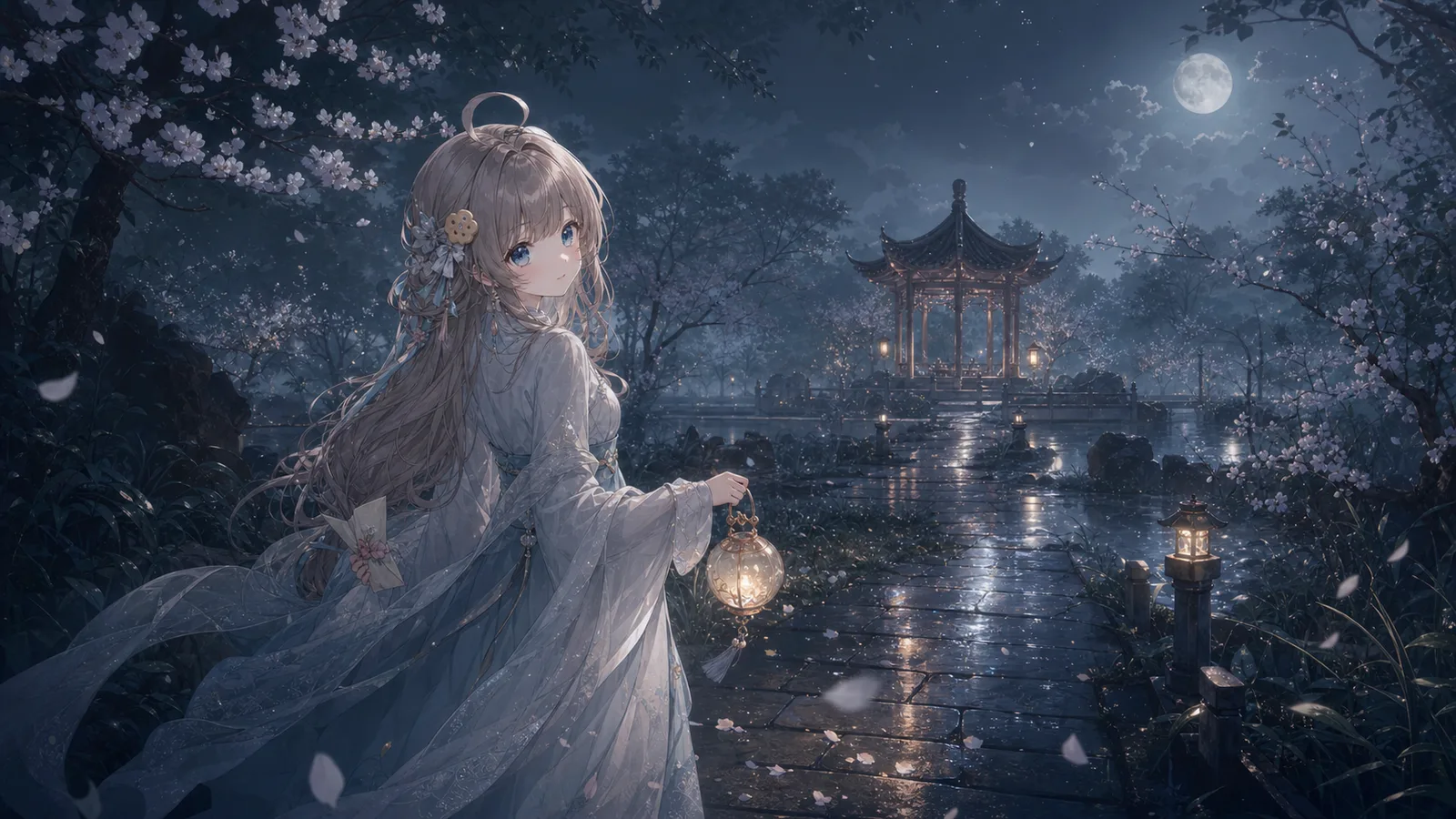 暮春花 · 夜庭初步