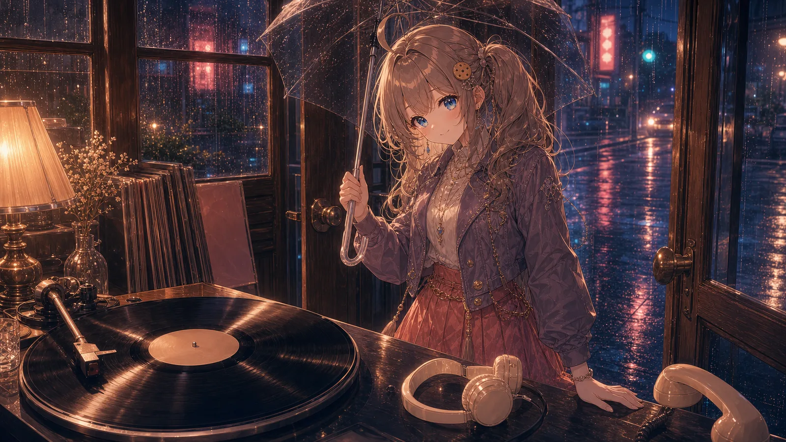 霓虹慢放中 · 唱针落雨